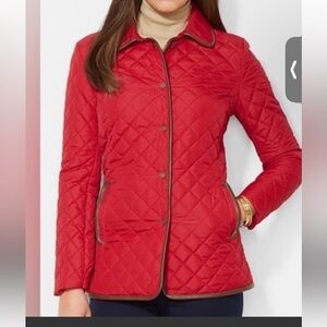 Lauren Ralph Lauren Orange Spring Quilted Puffer Jacket